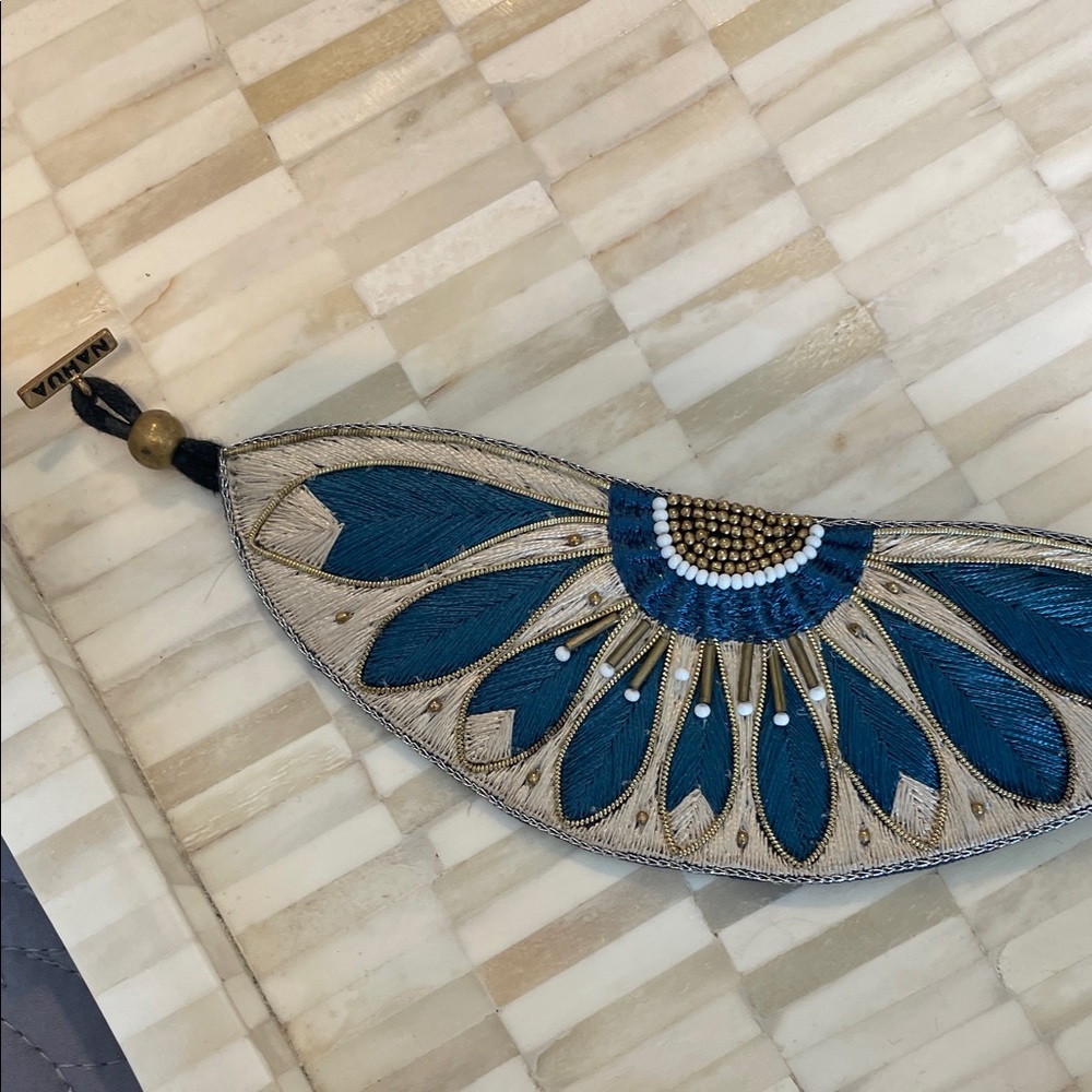 Nahua Bohemian Blue and Gold Jewelry Set - Picture 3 of 6